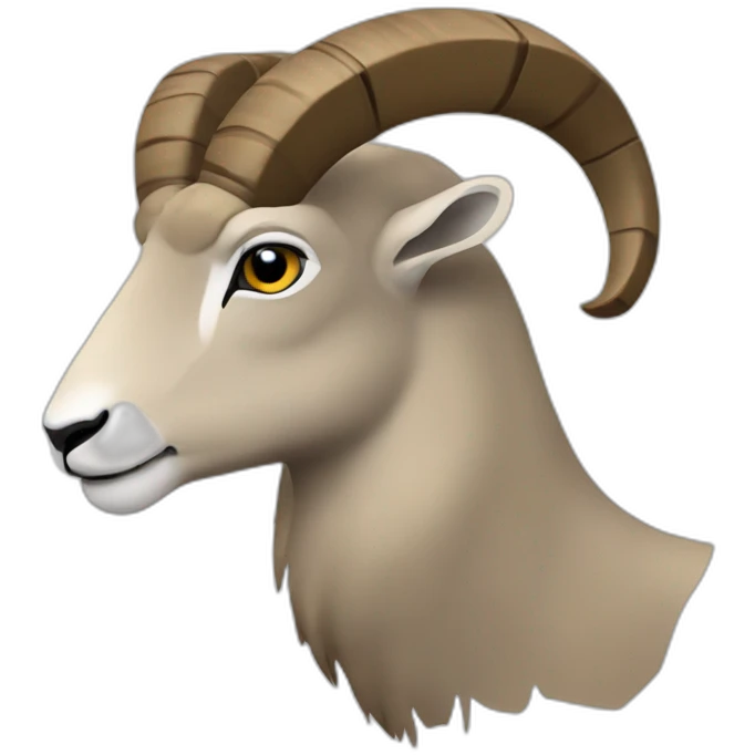 mountain argali black color in profile side just head emoji