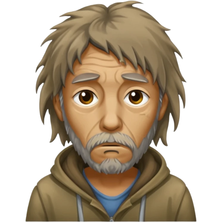 very dirty looking homeless person very very dirty and smelly looking emoji