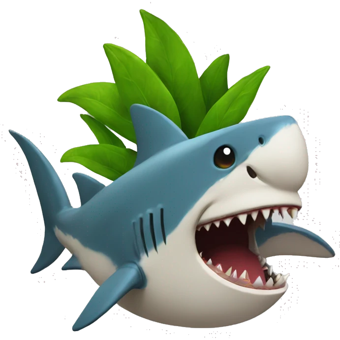 Angry shark plant emoji
