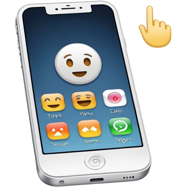 Dokunmatik telefon beyaz ekran emoji