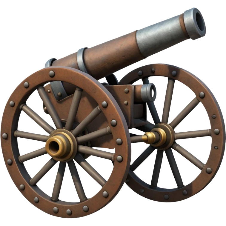 The cannon must have a single wheel. emoji