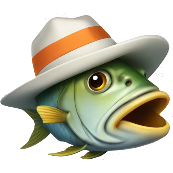fish with hat emoji