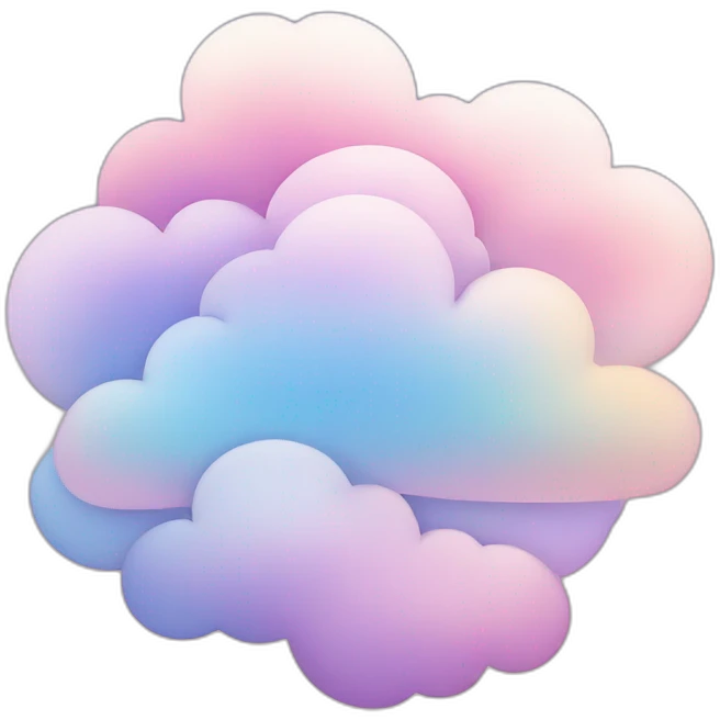 Pastel gradient colors clouds emoji