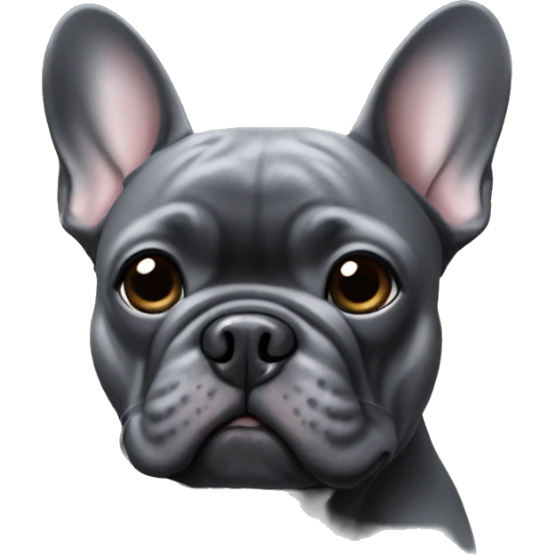 Dark grey French bulldog emoji