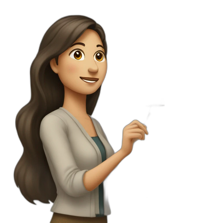 Mujer de 30 años pintando un cuadro emoji