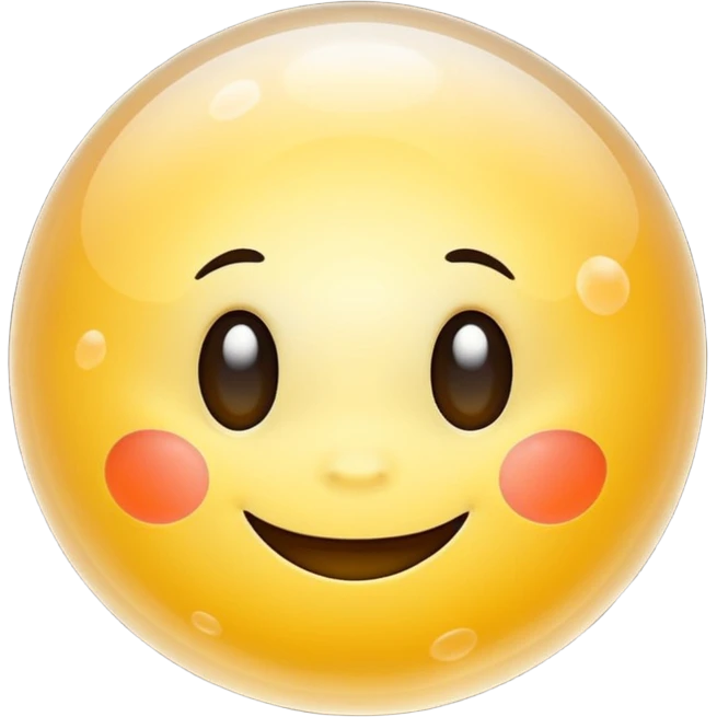 Cute, smiling, glowing stem cell, White background. emoji