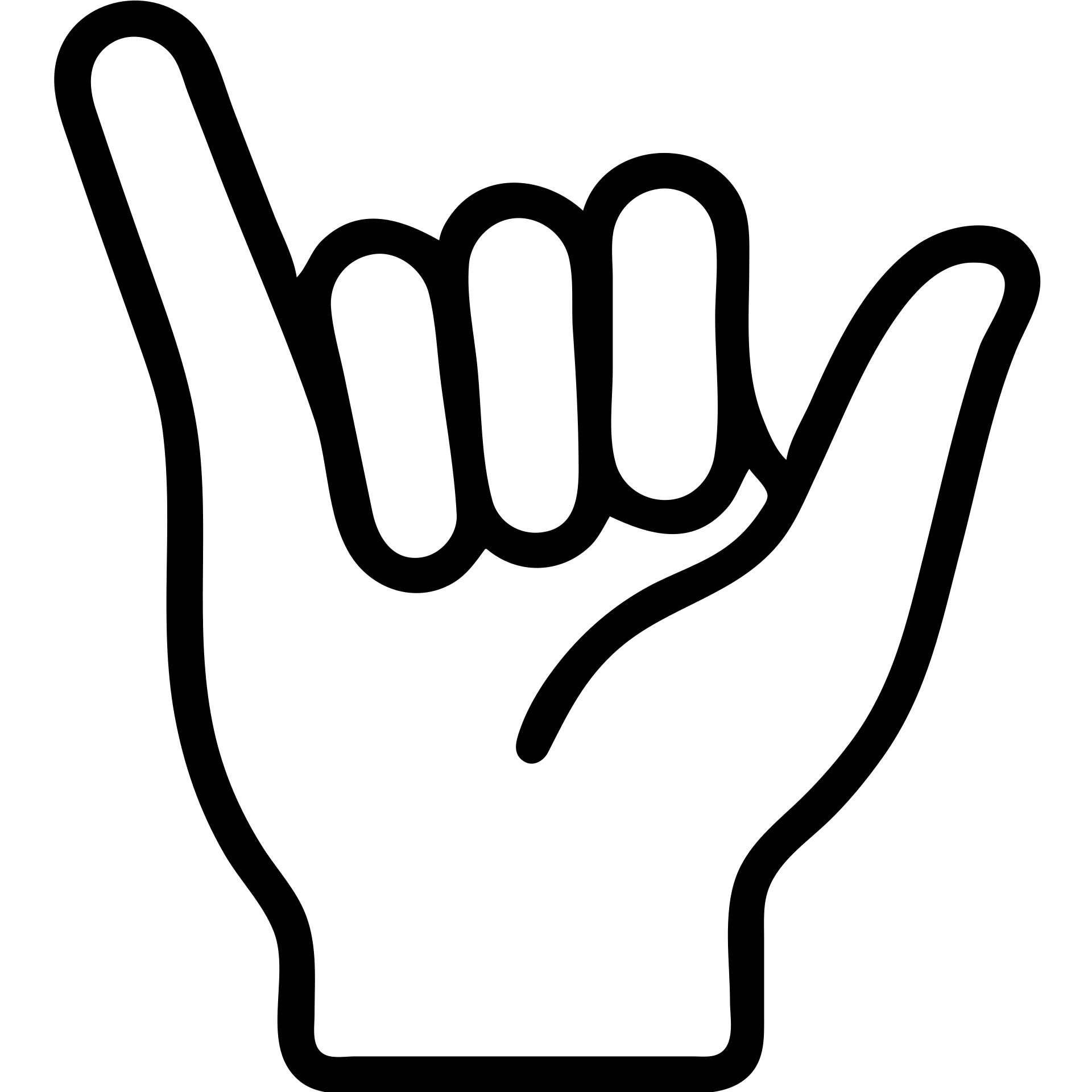 stylized icon of a hand with the pinky finger pointing, minimal design emoji