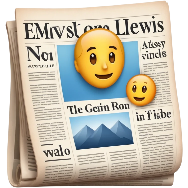 Web page with latest news headlines, newspaper articles emoji