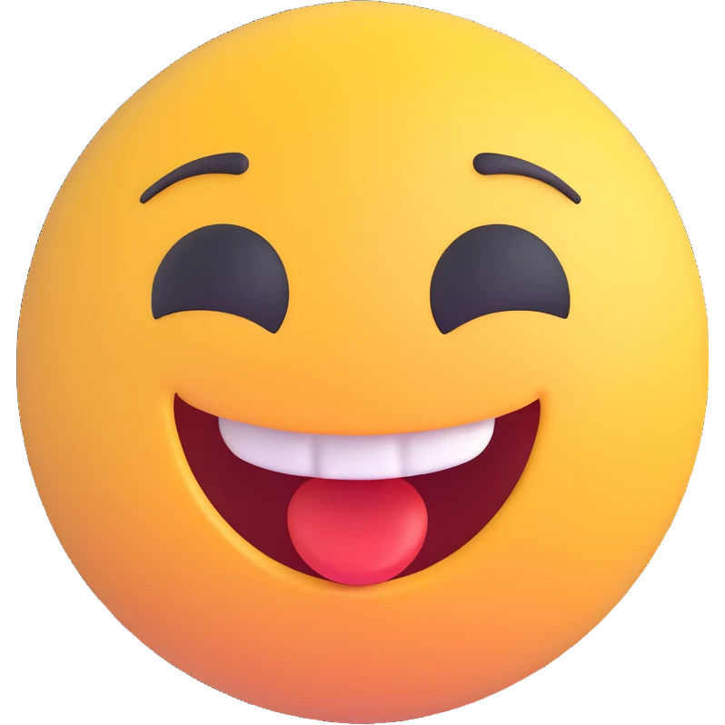 A laughing emoji in the style of the reference image, 3D style emoji