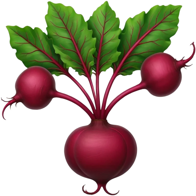 whole beetroot with a long, curved green leaf stem, no root at the bottom emoji