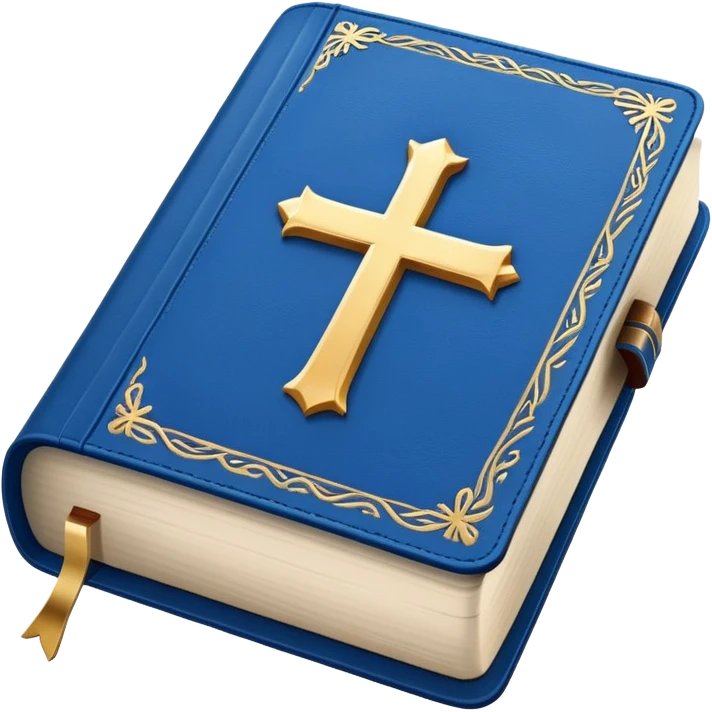 A blue bible emoji