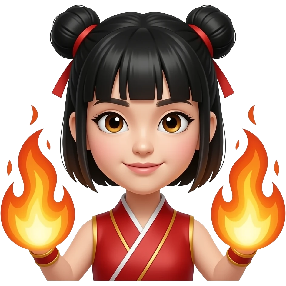 pretty fire power girl chinese emoji
