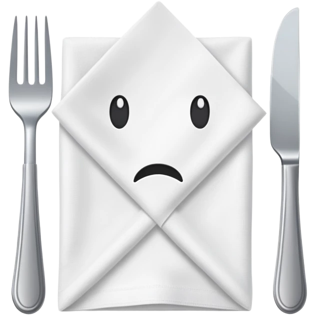 Knife and fork with a napkin cute :) emoji