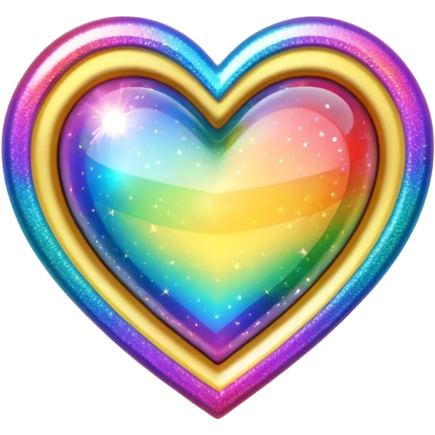 heart with a rainbow sparkle border emoji