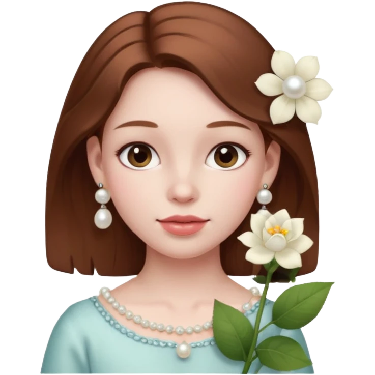 girl-with-pearl-earrings-painting holding flower emoji