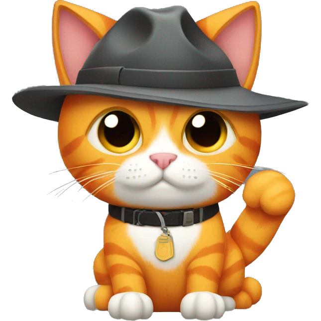 orange cat with gun emoji