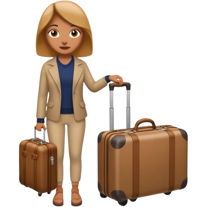 mujer viajando un equipaje de mano emoji