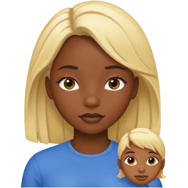 Black skin girl with blond hair emoji