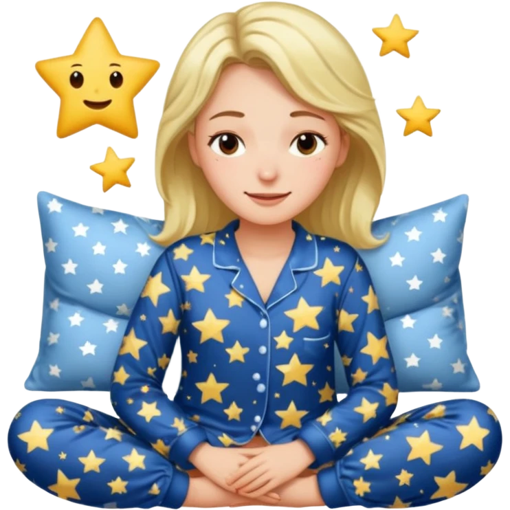  "type": "human",
      "look": "woman in star-print pyjamas, sleepy smile", emoji