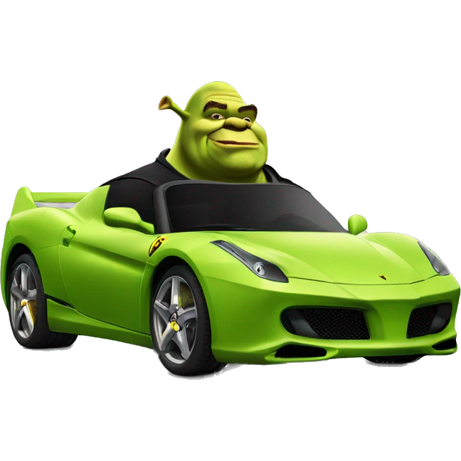 Shrek sur une ferarri emoji