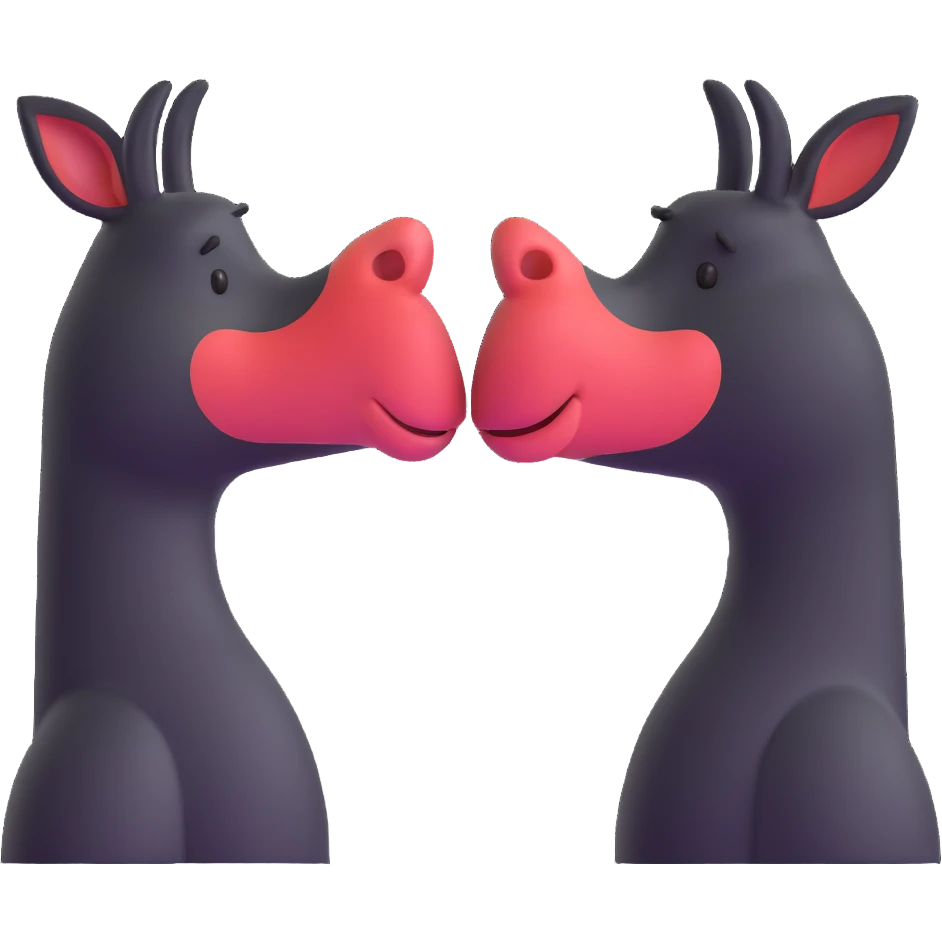two noses bumping, friendly gesture emoji