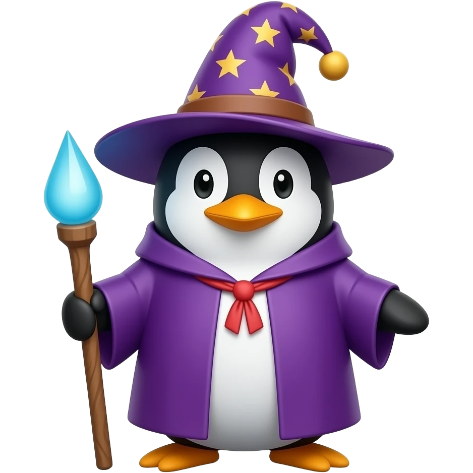 Penguin Wizard emoji