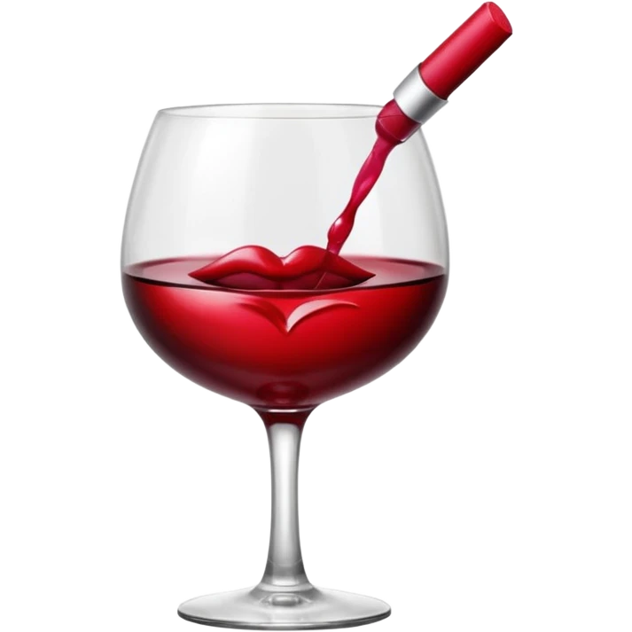 lipstick kiss on red wine glass emoji