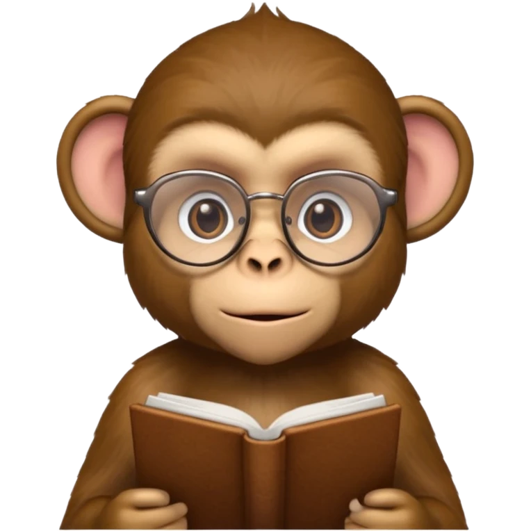 monkey reading glasses emoji