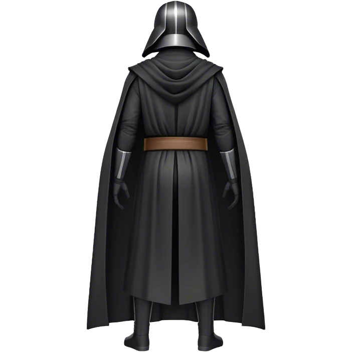 fullbody Black jedi suit front and backview emoji