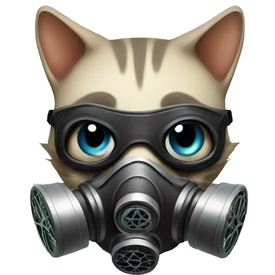 Kitty with Gas Mask emoji