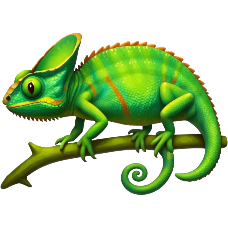 A green chameleon  emoji