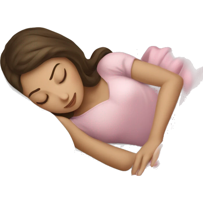 sleeping beauty brunette white girl with a silk pillow emoji