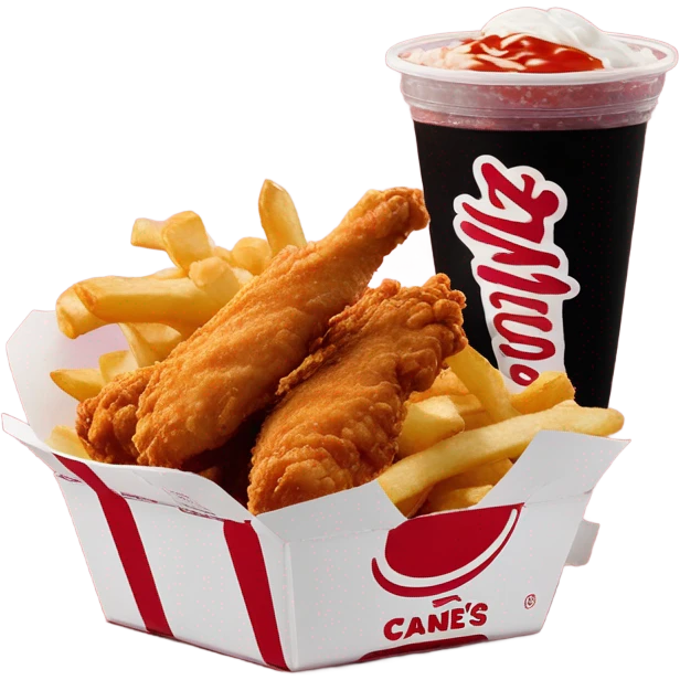raising canes box combo with soda emoji
