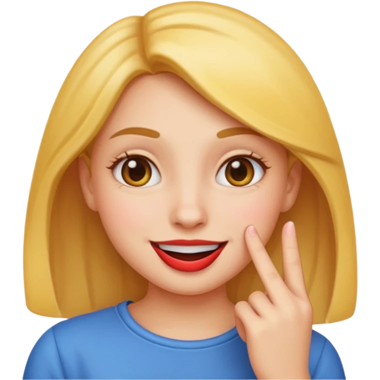 Finger to lip girl emoji emoji