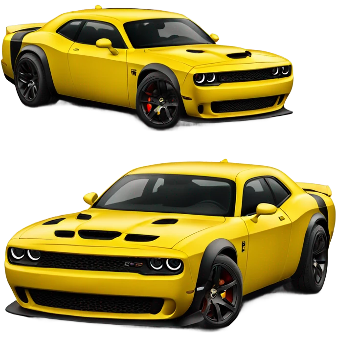 yellow widebody dodge hellcat srt emoji