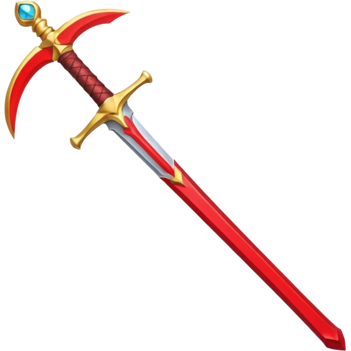 golden sword with red stone, simple emoji