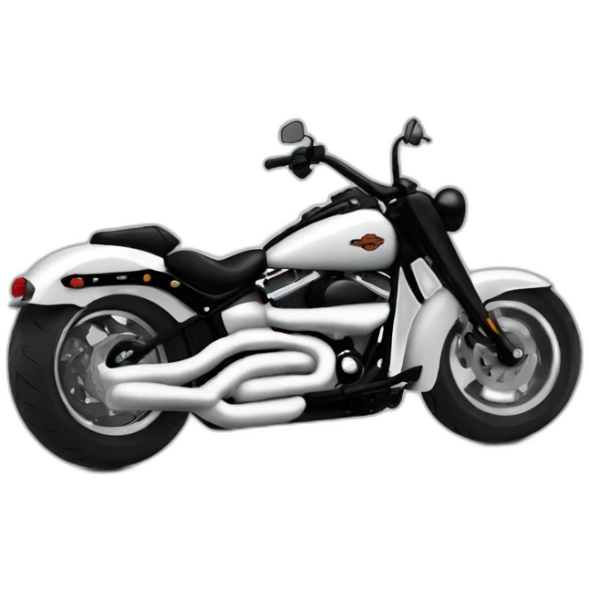 harley davidson fat boy, color black emoji