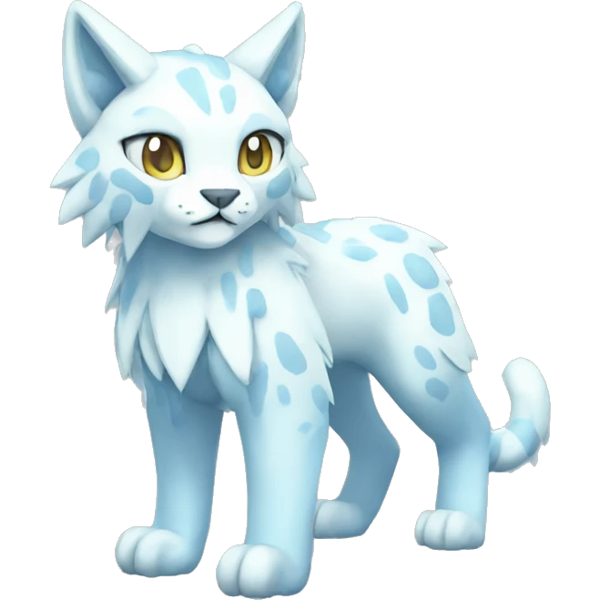 Ice-type Lynx-Fakemon full body emoji