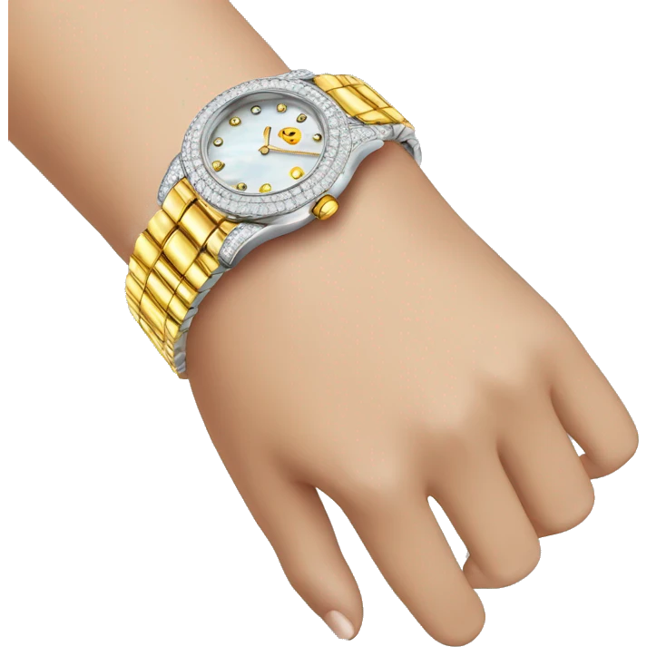 Diamond watch on wrist emoji