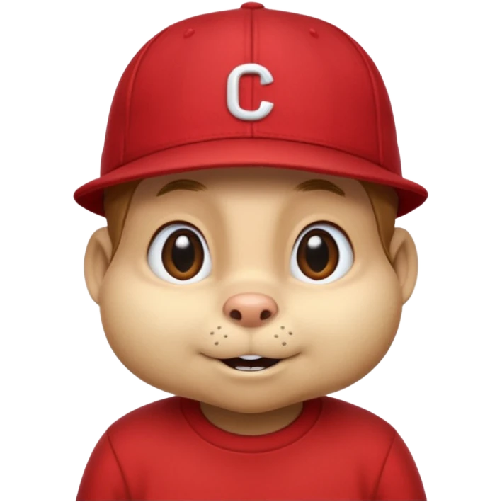 CHIPMUNK ALVIN FROM ALVIN AND THE CHIPMUNKS WITH RED SHIRT AND RED HAT VERY SKINNY AND MALNOURISHED. SKINNY THIN BODY CHIPMUNK HE HAS TO BE A CHIPMUNK emoji