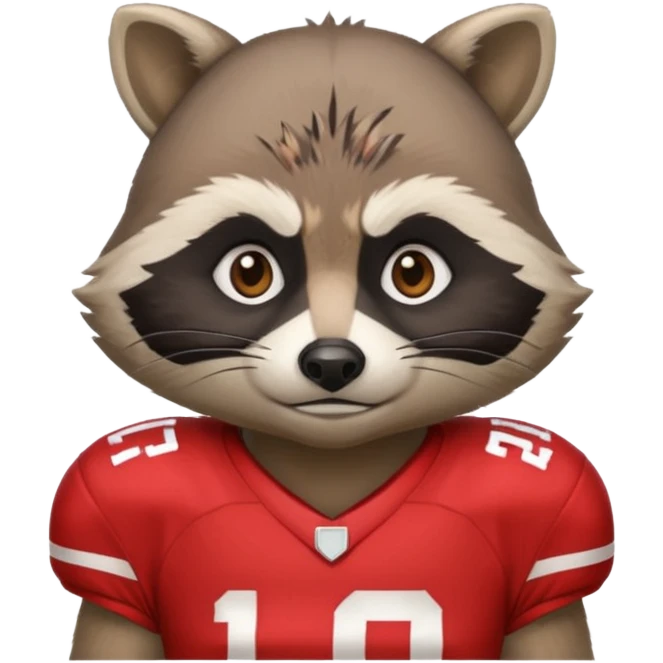 american football player raccoon red emoji