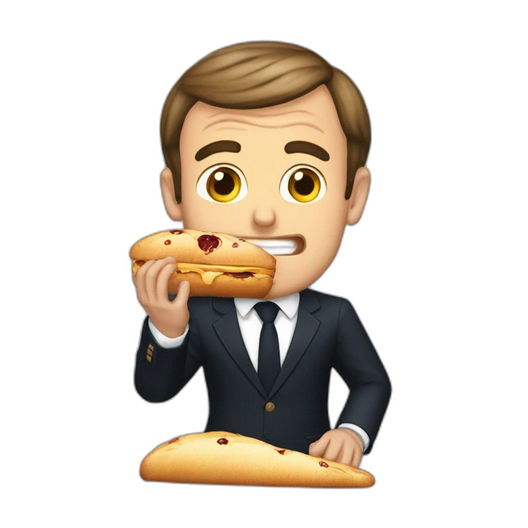 Emmanuel macron qui mange un pain emoji