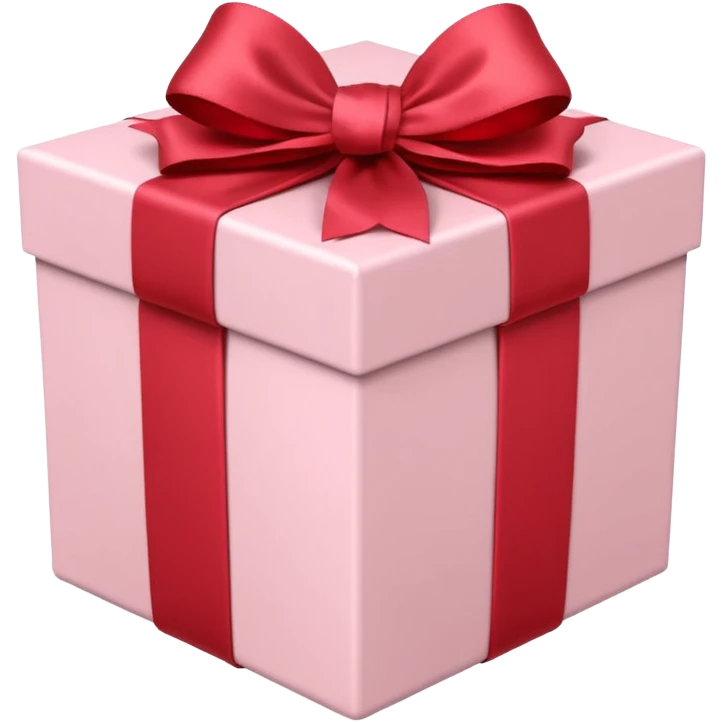 gift box pale pink with red satin bow emoji