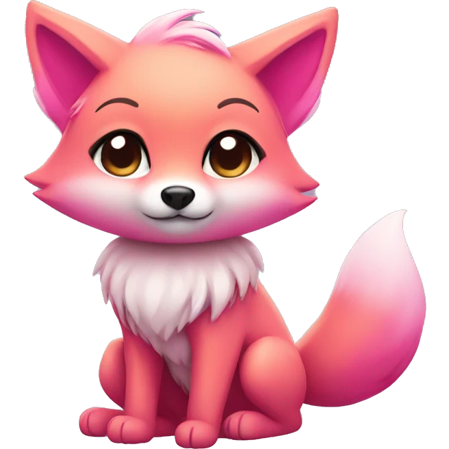 chibi pink fox emoji