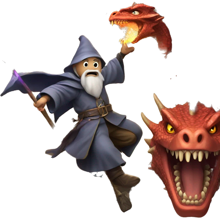 Wizard killing dragon emoji
