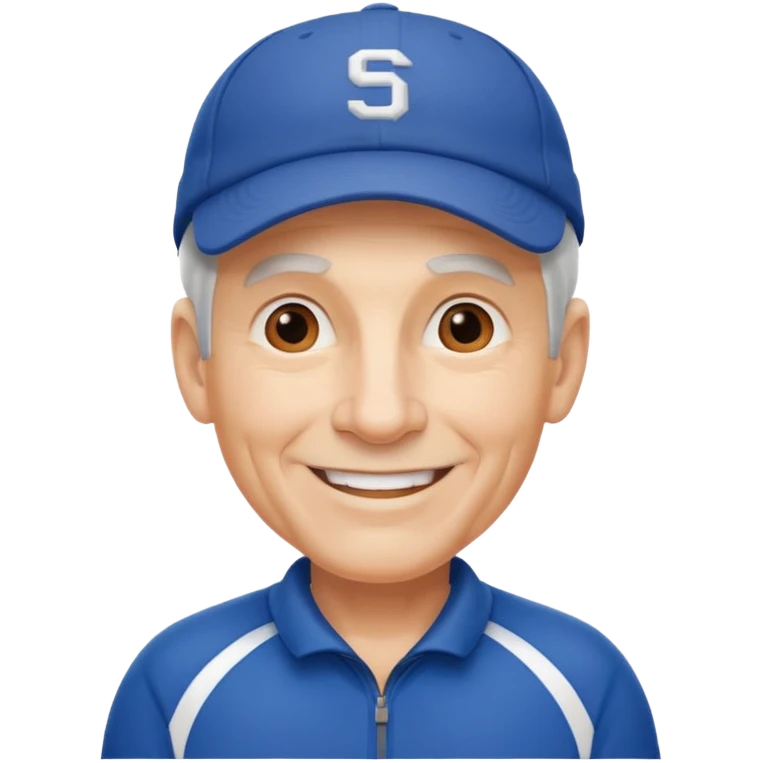 émoji d'un coach plutot agé sportif avec une casquette de sport emoji