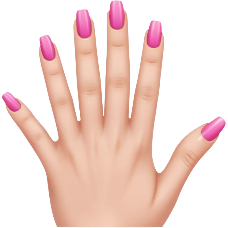 Cute acrylic nails on 5 fingers emoji