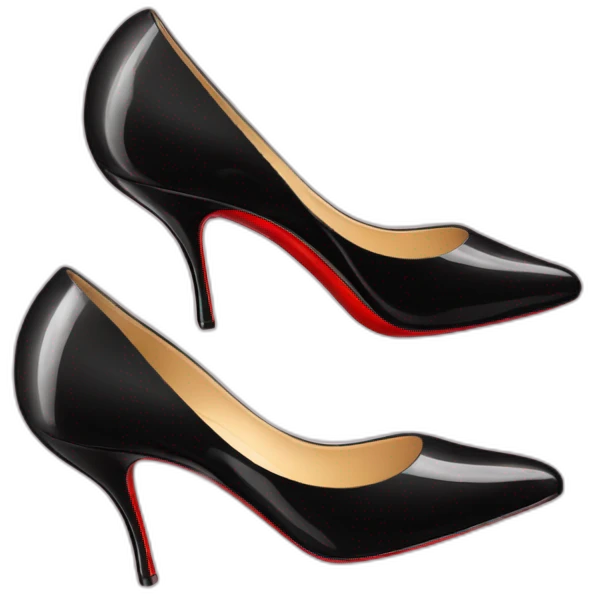 High heels black patent louboutin emoji