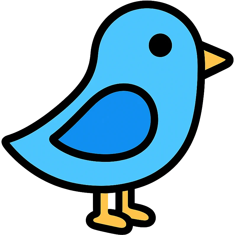 bird emoji with white outline emoji