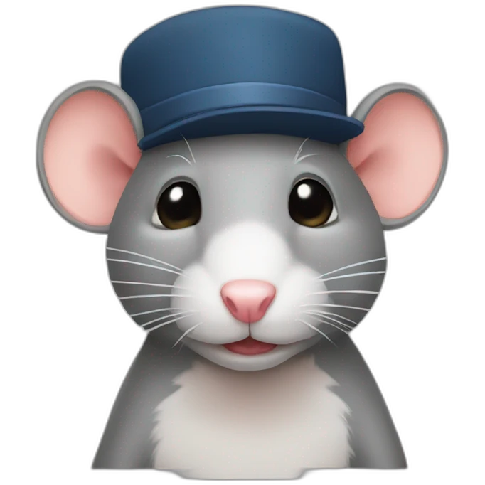 Rat on a hat emoji